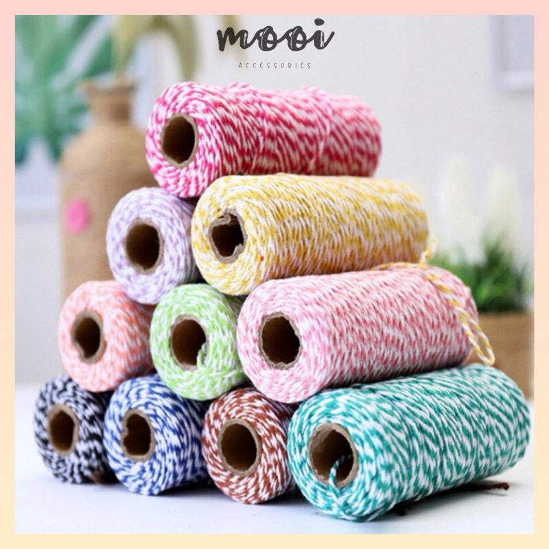 

Bakers Twine 2mm | Per 20 Meter | Tali Rami Benang Ikat Katun | Benang Hias | Tali Warna Cotton