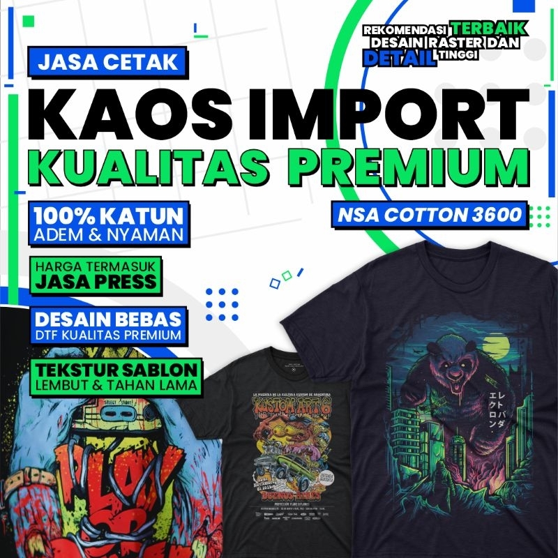 Custom Kaos Satuan NSA Cotton 3600/30s Import Premium- Sablon Print DTF