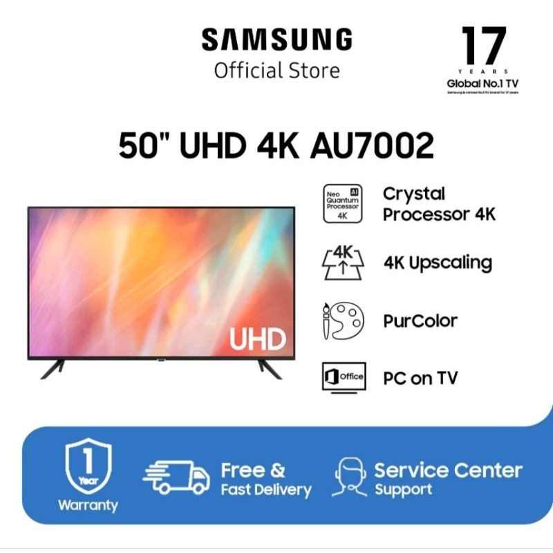 TV LED SAMSUNG 50INCH UHD SMART TV 4K AU7002