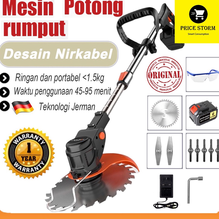 PROMO MURAH Mesin Potong Rumput 12V 2 Baterai  Alat Potong Rumput  Mesin Potong Rumput Tanpa Kabel M