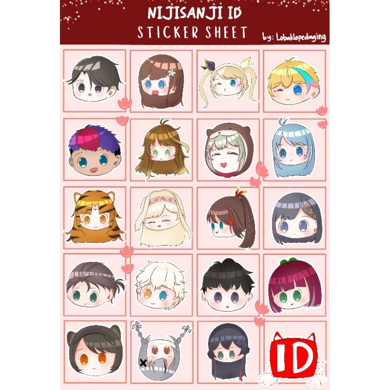 

Stiker sheet NIJISANJI ID A5