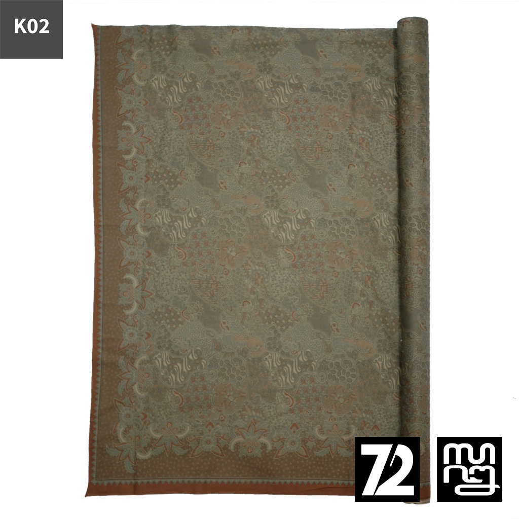 JARIK BATIK Premium Bahan Katun Motif Sekar Jagad Warna Sage Green Kuning Gading ⁠Mocha Mousse 72577