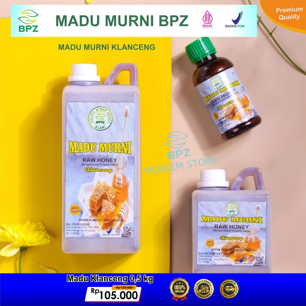 

Madu Murni Klanceng BPZ kemasan 500 gram