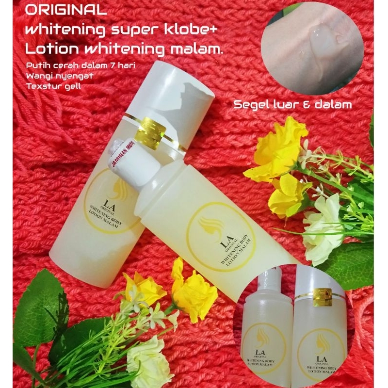 HB Lotion malam body whitening super klobe+ ORIGINAL 004001. HB pemutih badan