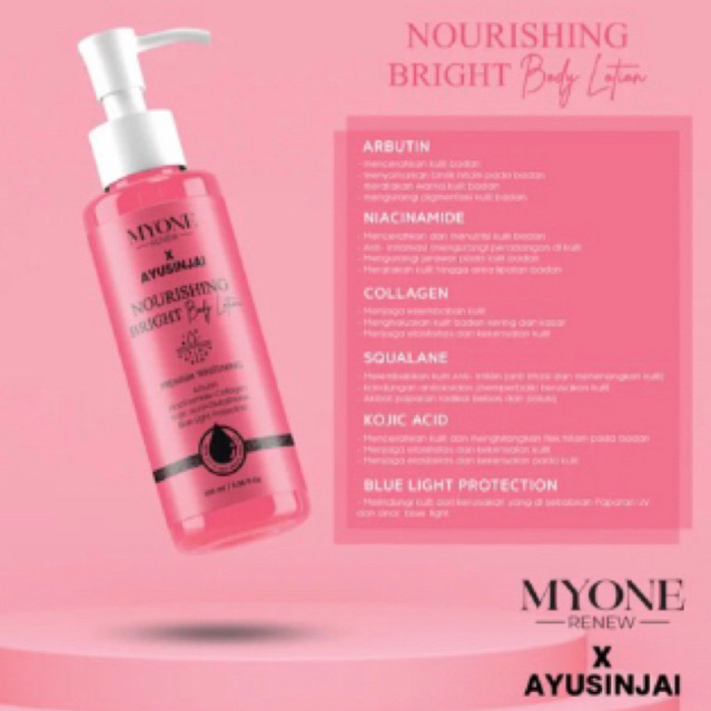 MyOne Nourishing Brighteting Skincare Body Lotion BPOM
