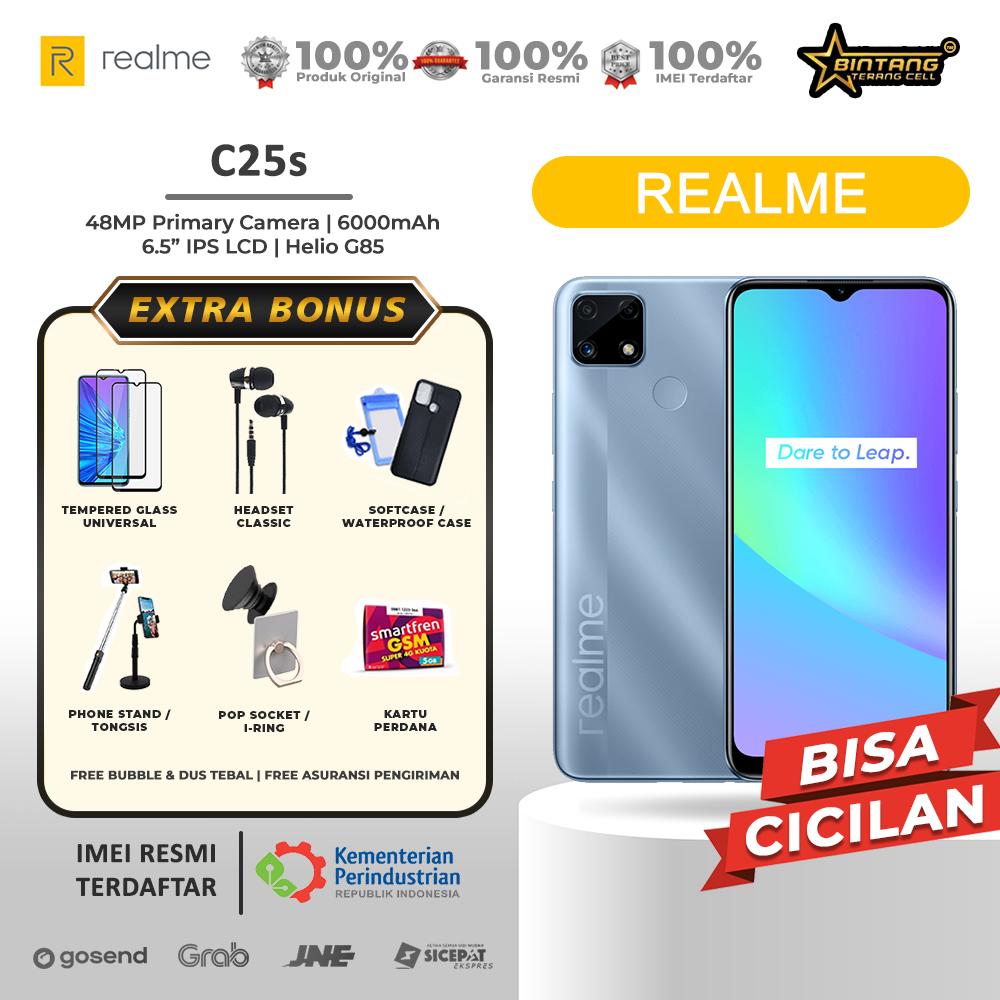 REALME C25s RAM 4/128GB baterai 6000mah GARANSI RESMI