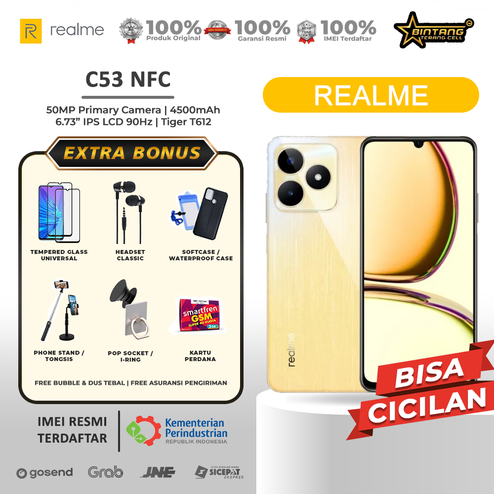 HP Realme C53 NFC ram 8+6/256Gb ram 6+6/128Gb android 13 gaming phone garansi resmi