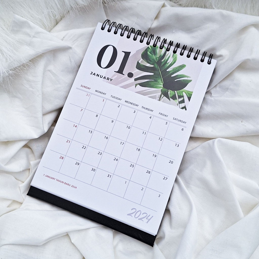 

Kalender Meja Minimalis 01 2024 2025 Aesthetic Premium Quality Spiral / Kalender Home Decor