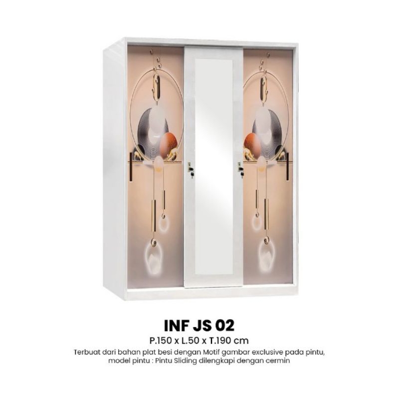 Lemari pakaian plat besi 3 pintu Model baru