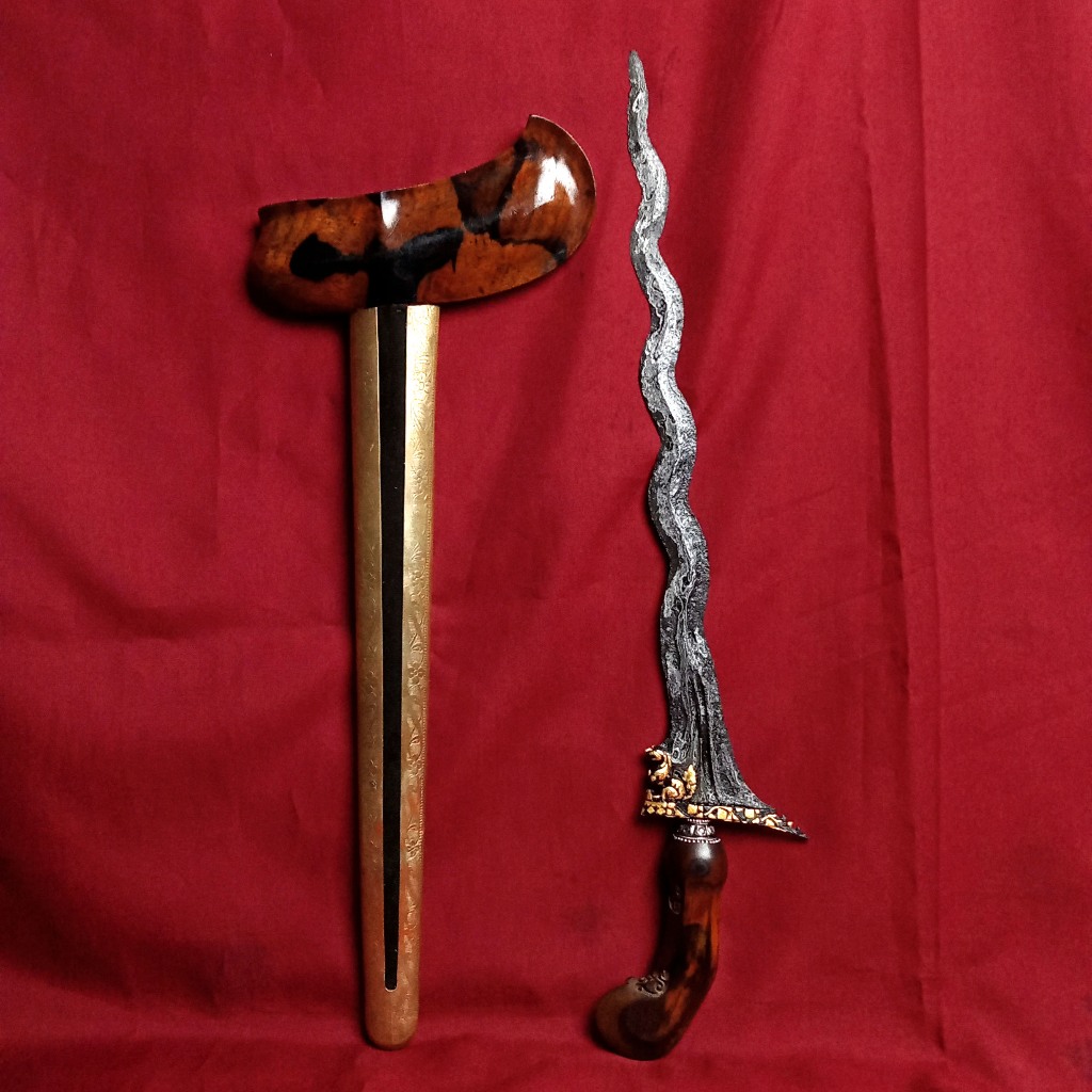 Keris Singo Barong Luk 11 Kinatah Emas Asli Tangguh Mataram Senopaten