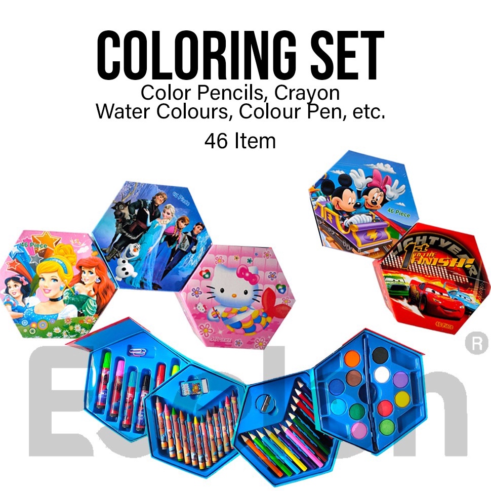 

Best seller Crayon 46set 4in1 karakter Set mewarnaimelukis 46set TSM