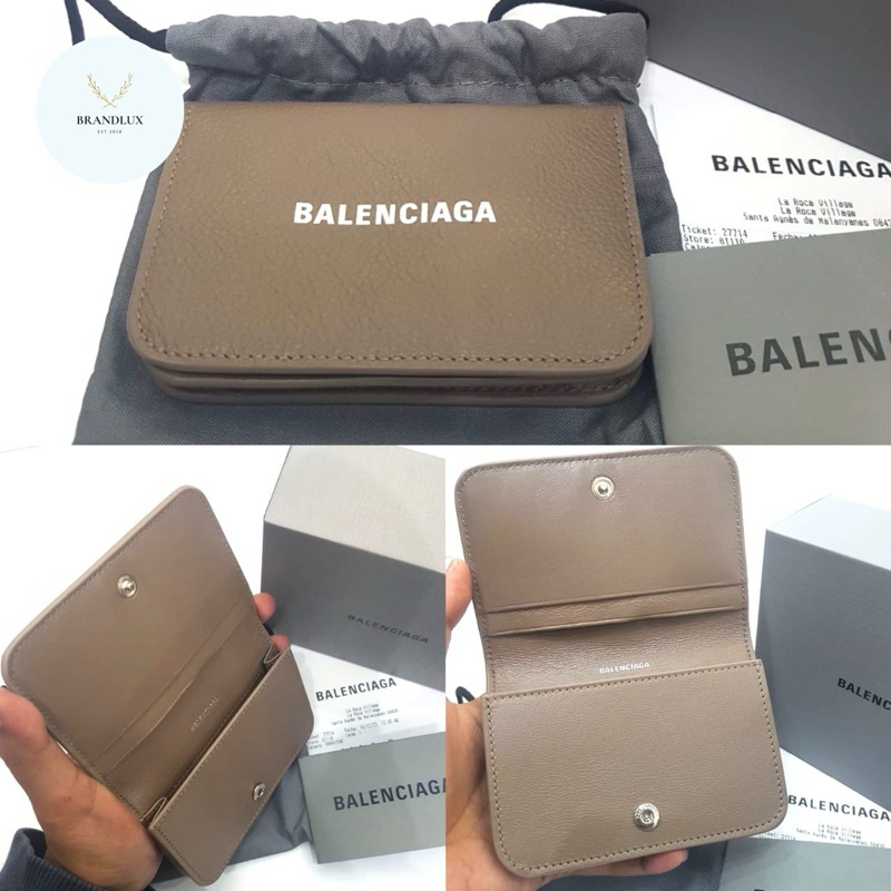 BALENCIAGA Card Wallet cash mini brown logo