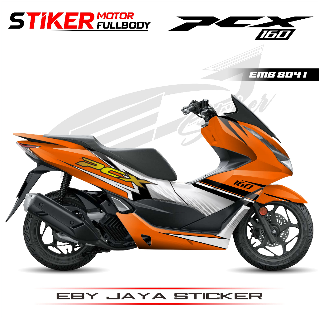 STIKER VARIASI MOTOR FULL BODY PCX 160 TERBARU-STIKER GRATIS CUSTOM NAMA MOTOR PCX-EMB804