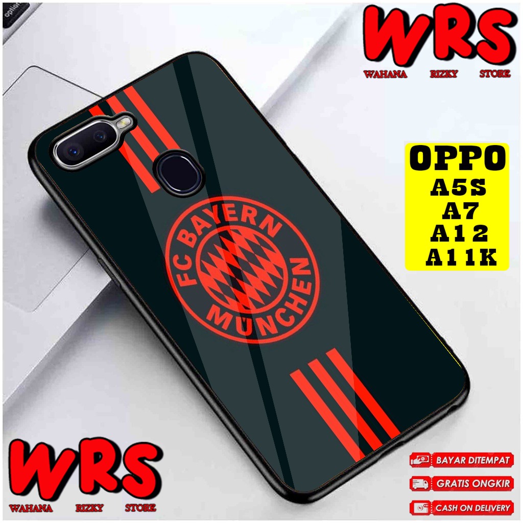 Case  OPPO A3S A1K A5S A7 A11K A12 A5 A9 2020 Motif CLUB BOLA MUNCHEN Case Karakter,Anime,Abstrak,Cu
