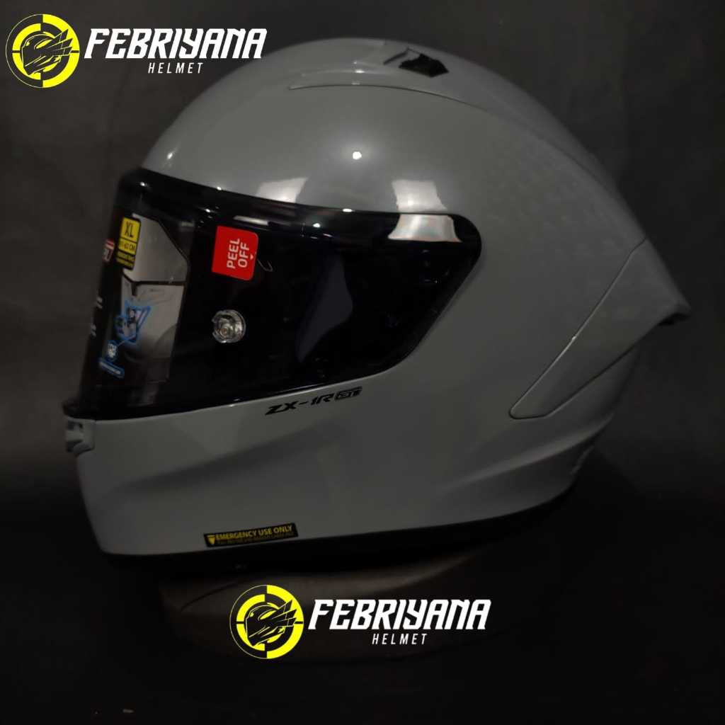 HELM NJS ZX1-R GT SOLID GREY GLOSSY FULL FACE | NJS ZX-1R GT