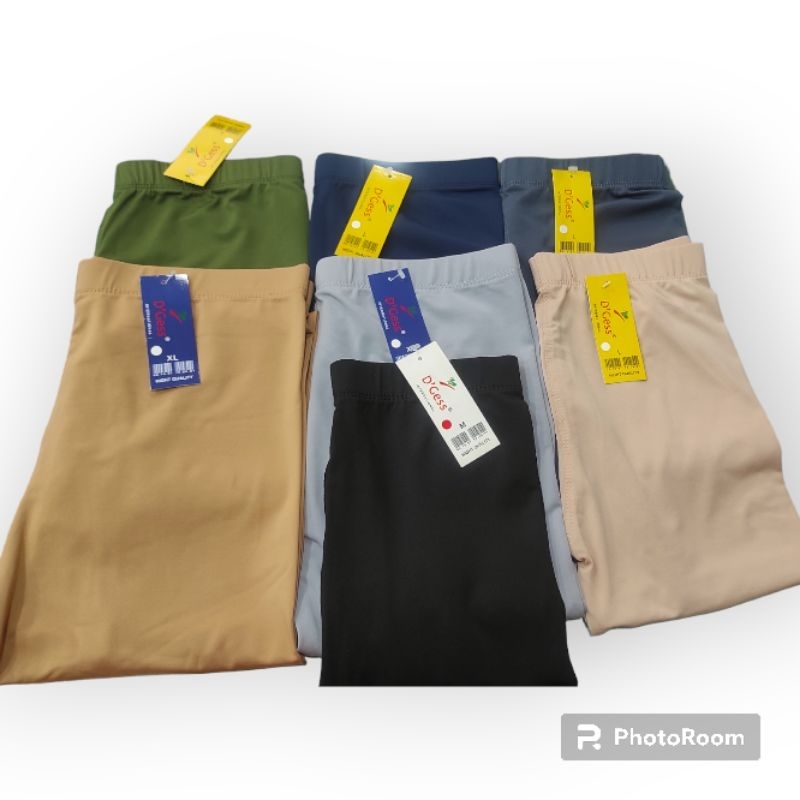 Isi 1 Legging Wanita Dewasa M L XL XXL Polos Spandex D'Gess Anaya Panjang 7/8 3/4 Hitam dan Warna