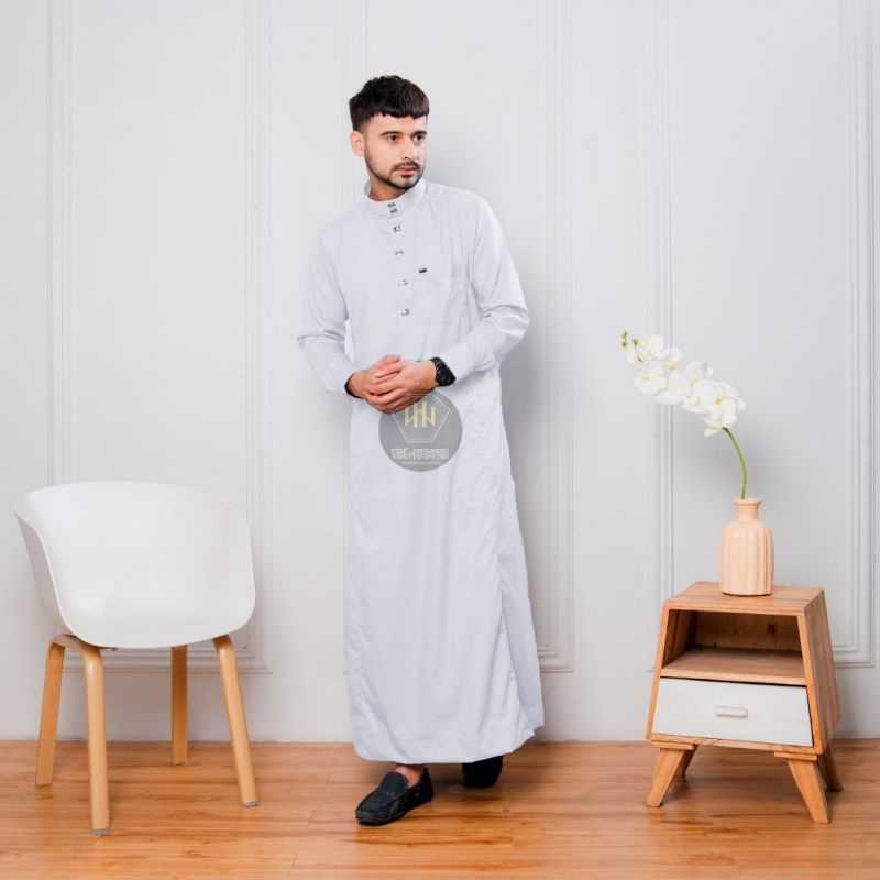 Jubah Pria Gamis Arab bahan Katun Maroko Tebal