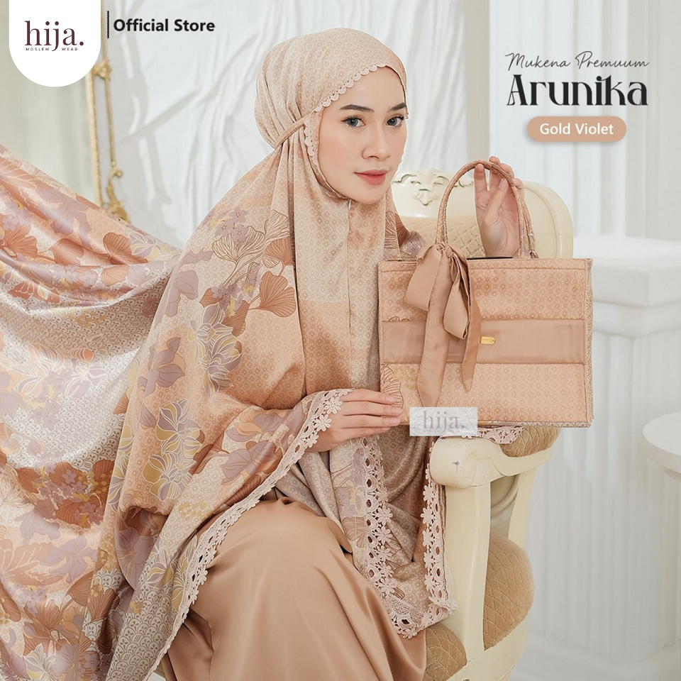 Mukena Jumbo Premium Eksklusif Arunika Mukenah Motif Aesthetic Silk Mewah Arunika