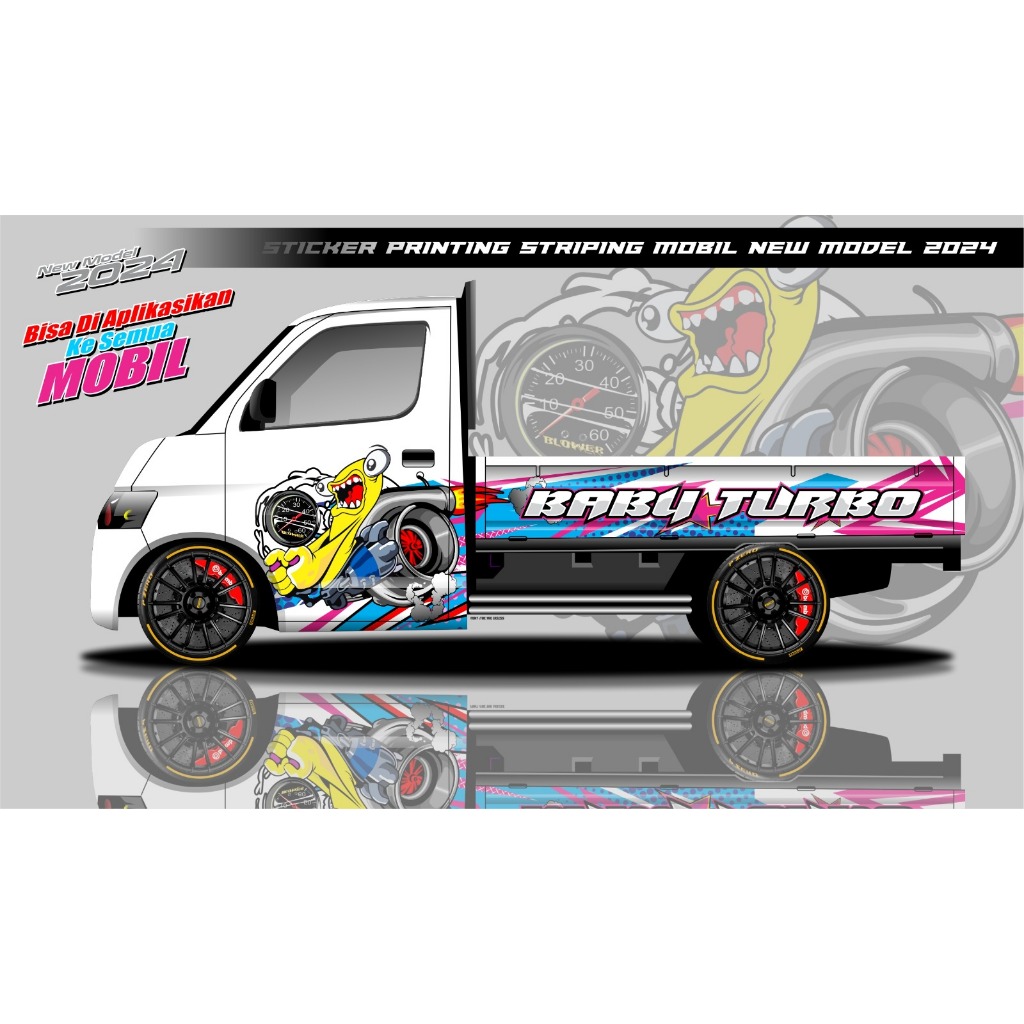 Decal Mobil Pickup Striping mobil pickup Sticker Printing Mobil L300 / Grandmax / Carry SS/ Futura /