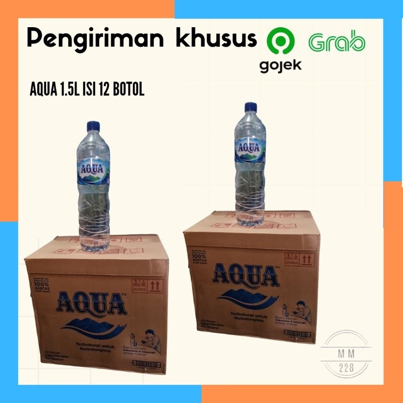 

Aqua 1.5lt air mineral liter isi 12 botol