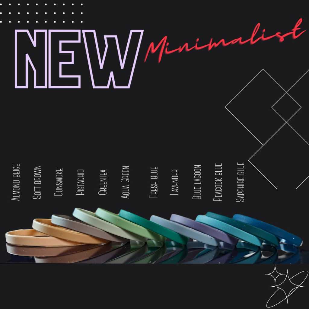 NEW MINIMALIST Gelang UNISEX 19cm 12warna karet olahraga