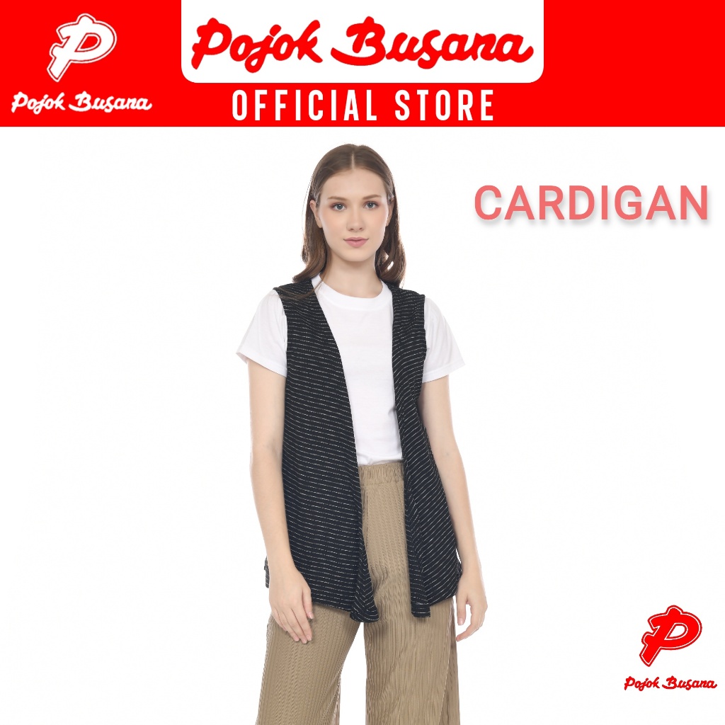 Pojok Busana Cardigan Outer Wanita - Ladies Sleeveless Vest - Baju Atasan Cewek Tanpa Lengan