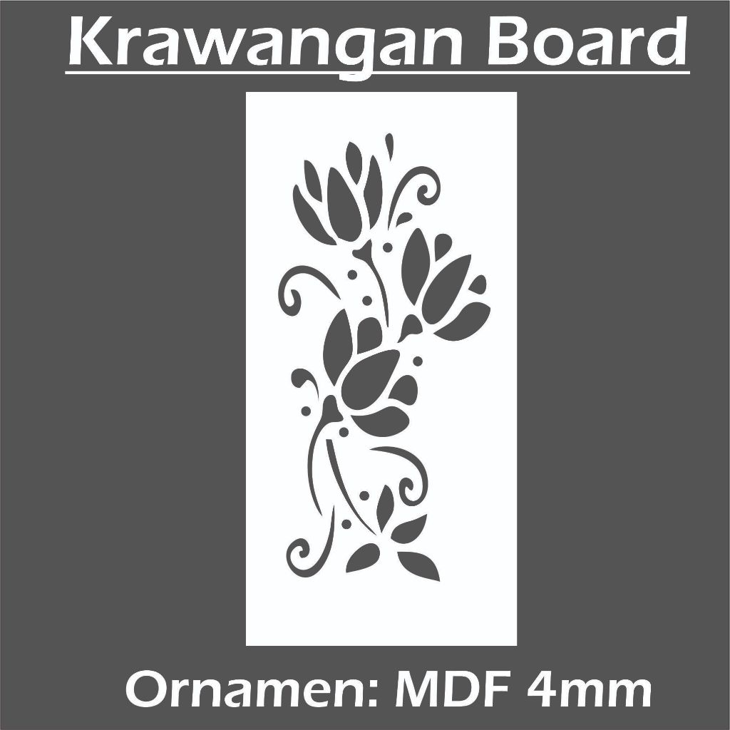 KRAWANGAN DINDING MDF BOARD 4MM//PAJANGAN DINDING KRAWANGAN MOTIF BUNGA ABSTRAK M-044