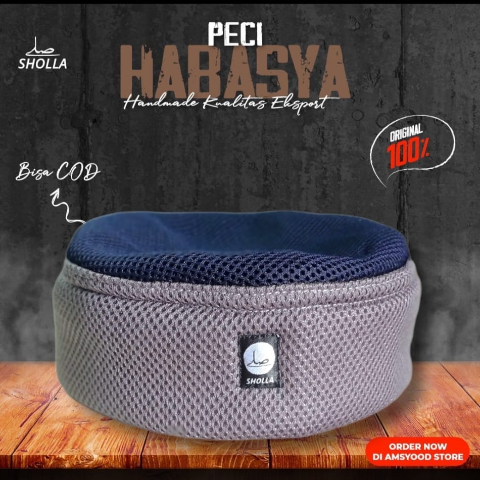 Peci Mesir Lipat Original Kopiah Sholla Kualitas Premium / Peci Habasya Original Sholla