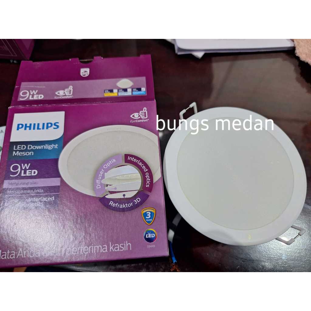 Lampu Led PHILIPS MESON 9w 9 Watt Tanam PANEL DOWNLIGHT BULAT