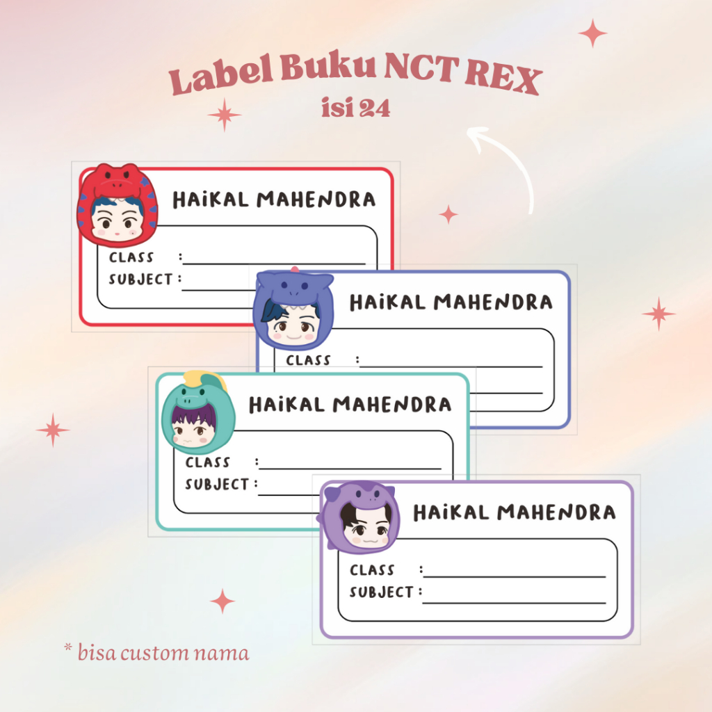 NCT REX LABEL BUKU || Stiker Nama Custom