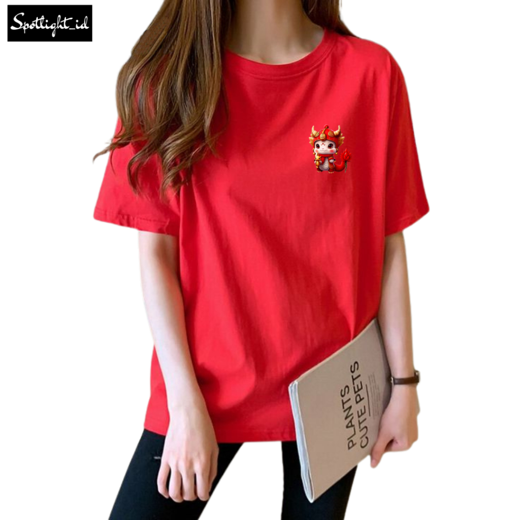 SPOTLIGHT_ID - BAJU KAOS WANITA NAGA IMLEK DRAGON , T SHIRT WANITA IMLEK NAGA COMBED 30S , KAOS WANI