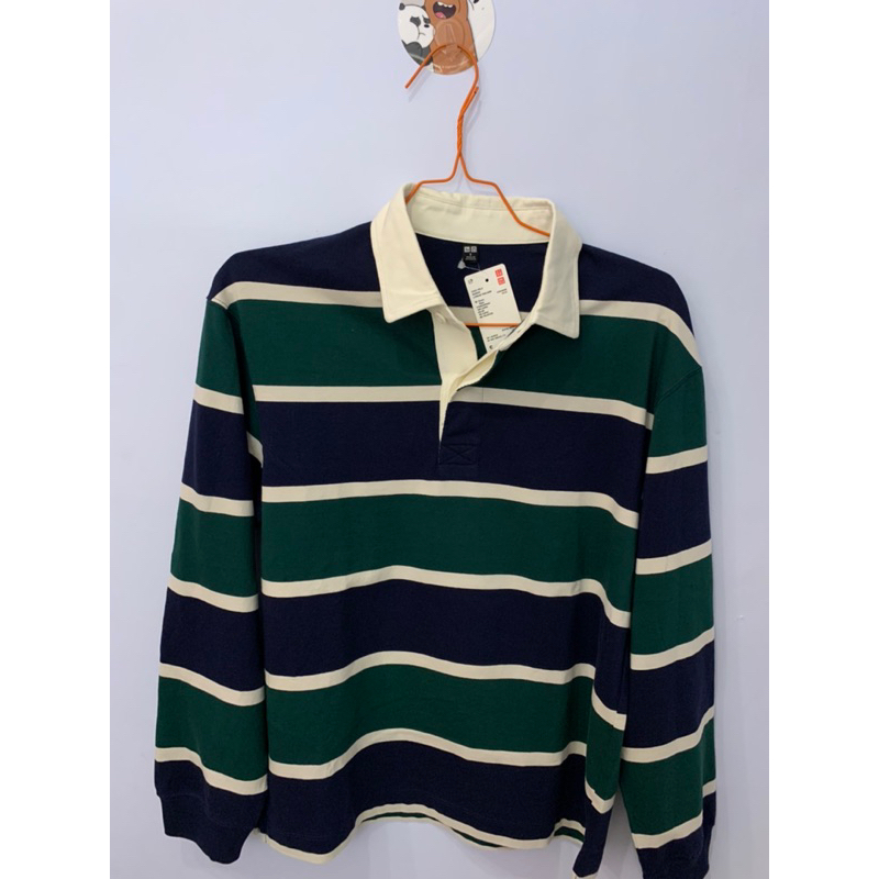 UNIQLO POLO RUGGER STRIPE LONG SLEEVE
