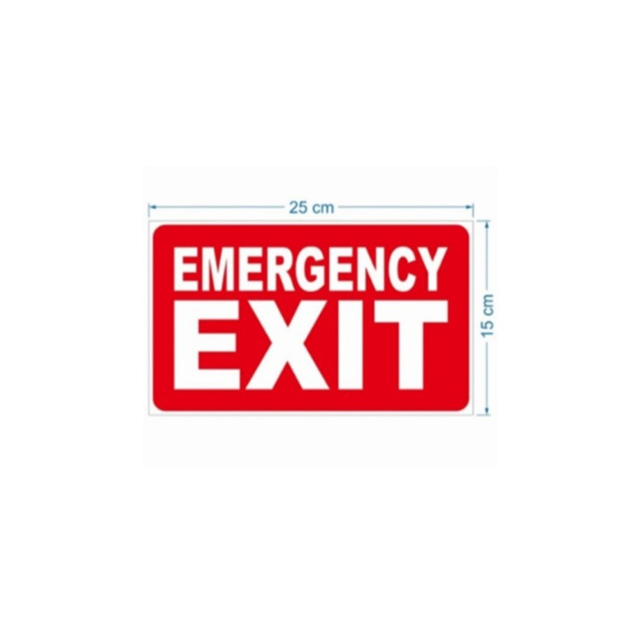 

stiker rambu 25x15cm EMERGENCY EXIT sign rambu k3