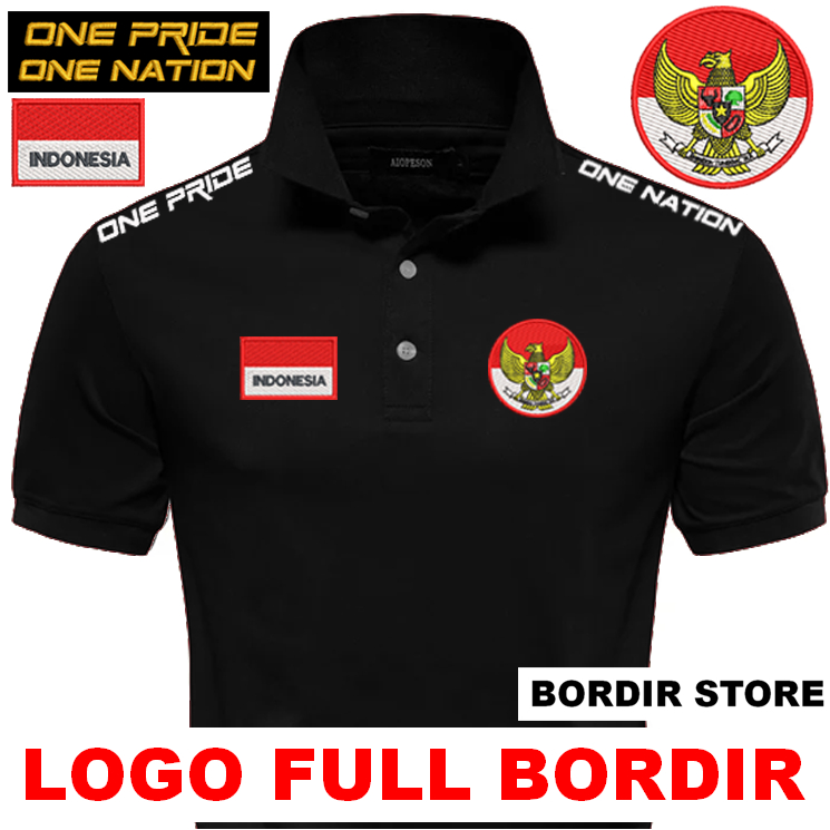 POLO FULL 4TITIK Baju Polo Bordir Garuda Bendera Merah Putih untuk Pria dan Wanita BORDIR GARUDA BEN