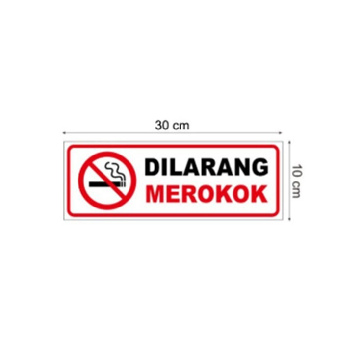 

Stiker Vinyl Himbauan Tanda Dilarang Merokok Sign Uk. 10 x 30 CM