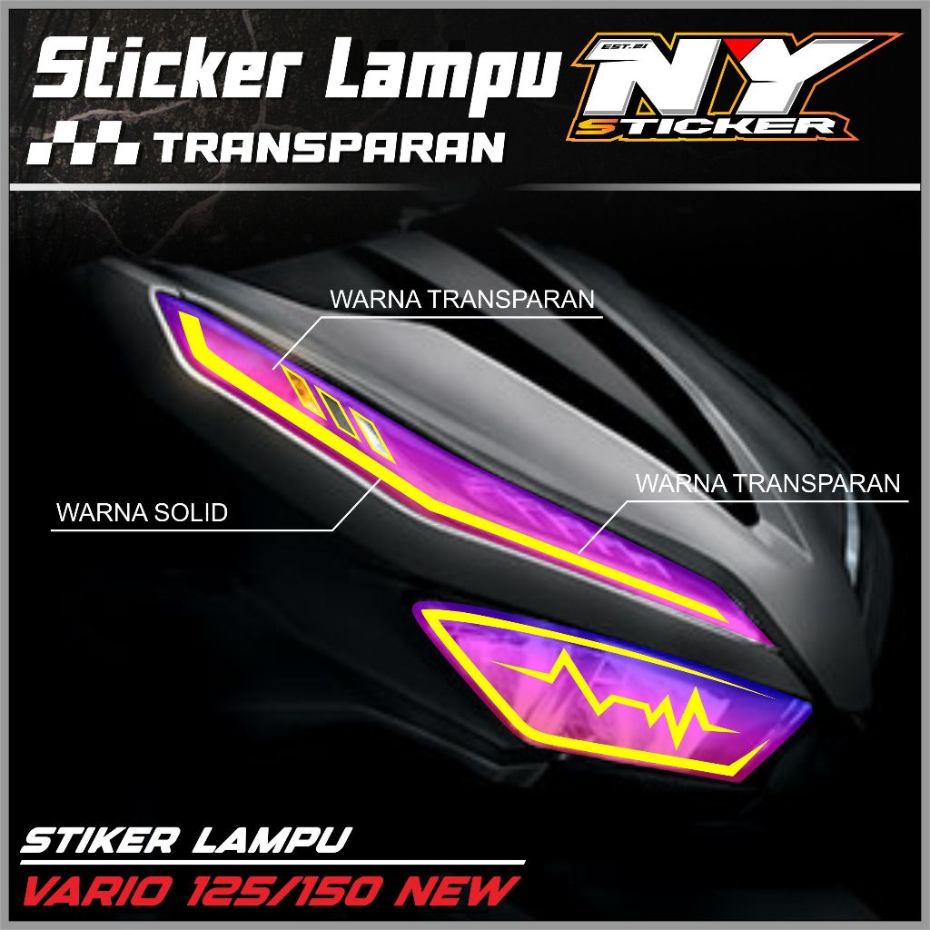 STIKER LAMPU ALIS MOTOR VARIO 125 150 NEW STICKER VARIASI LAMPU MOTOR VARIO 125 150