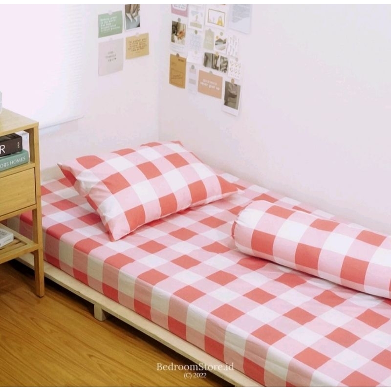 Feraristore Sprei Aesthetic / Sprei Motif Emily / Sprei Motif Korea / Sprei Emily Khaki / Sprei