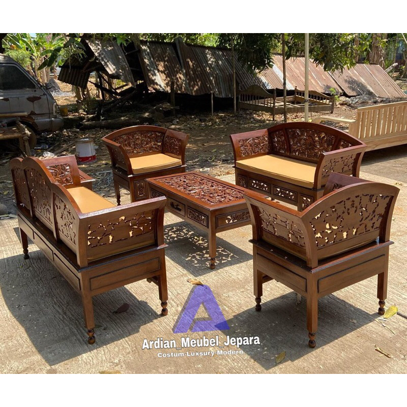 Kursi tamu jati ukir / kursi tamu kartini