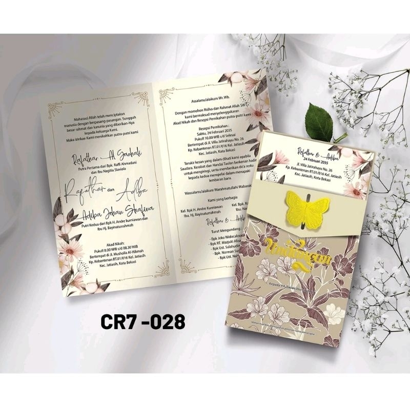 UNDANGAN PERNIKAHAN AMPLOP AESTHETHIC -UNDANGAN AMPLOP MEWAH ELEGAN