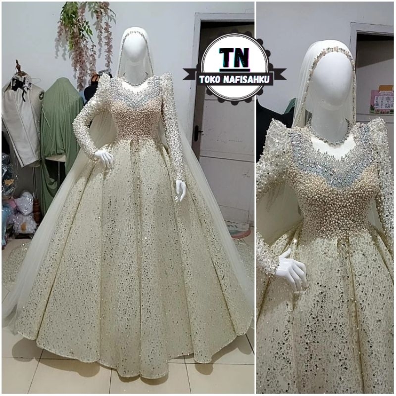 GAUN PENGANTIN MEWAH TERBARU | DRESS WEDDING MODERN | BAJU PENGANTIN MEWAH | GAUN PERNIKAHAN