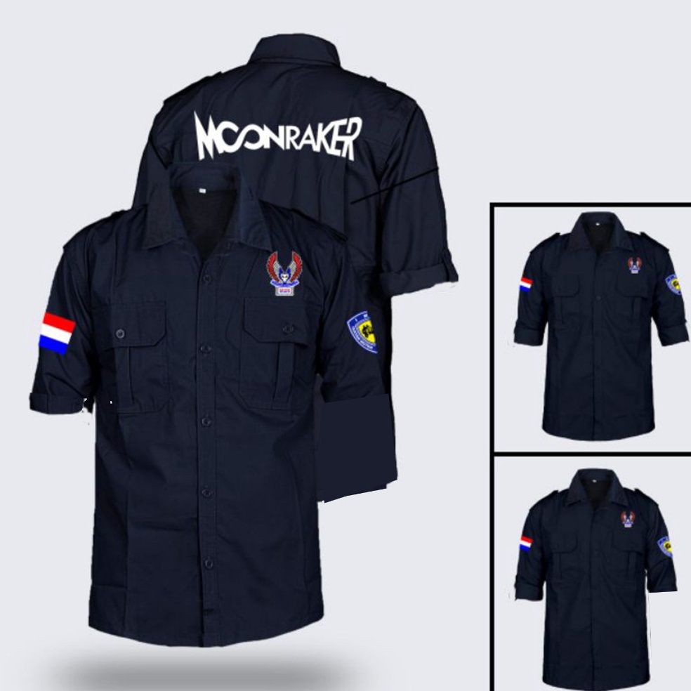 See Here Gg5G kemeja Moonraker PENDEK FULL BORDIR