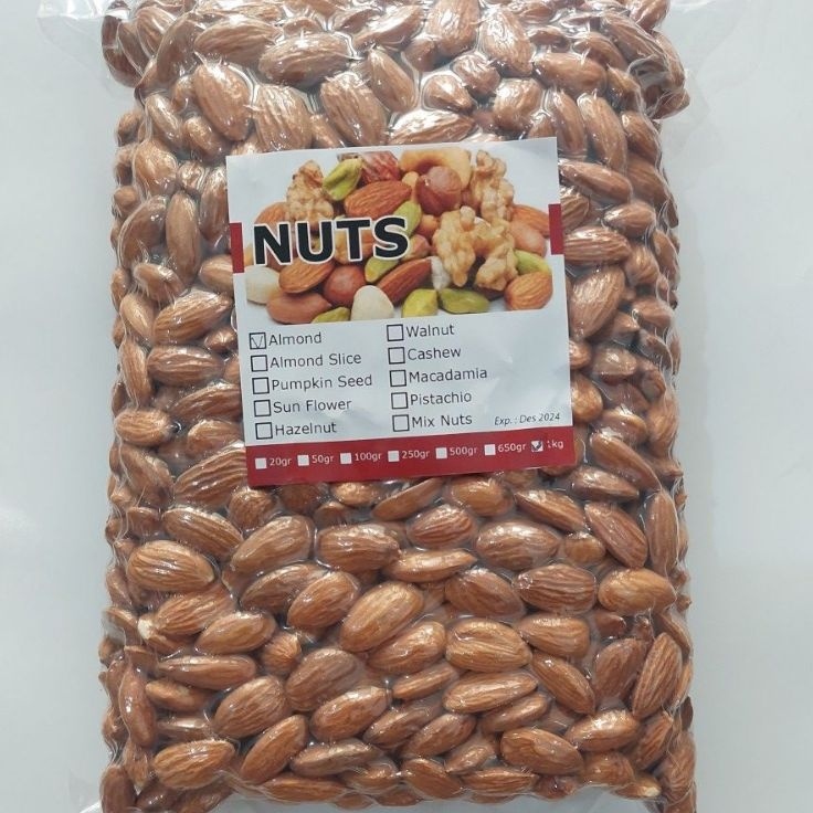

1111 raw almond kacang almond mentah 1kg