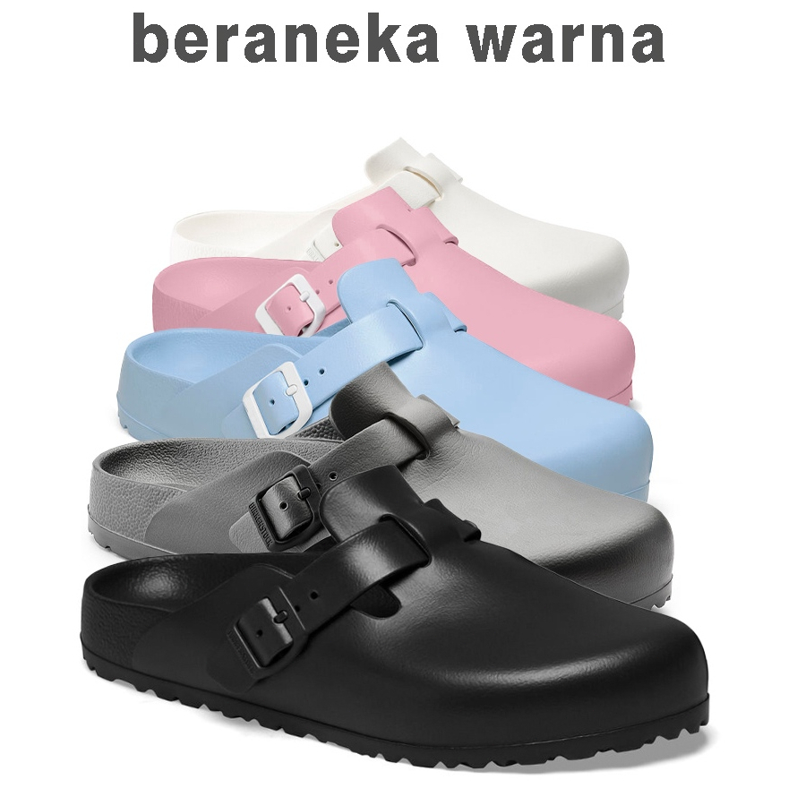 Boston Sandal Wanita Sendal Karet EVA Tahan Air Sandal Korean Style Sendal Cowok Sandal Sepatu Keper