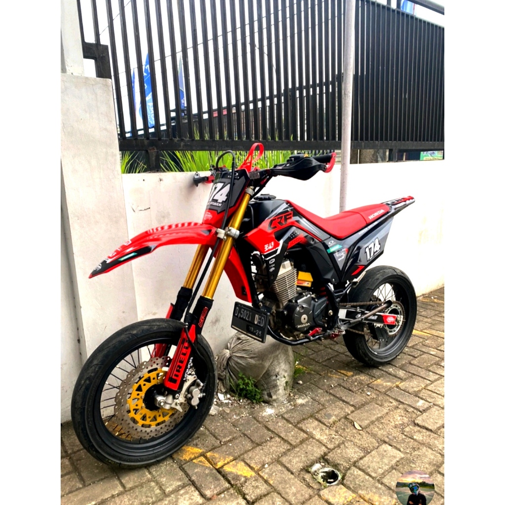 Decal Stiker Crf 150 L Full Body Warna Merah Hitam Terbaru