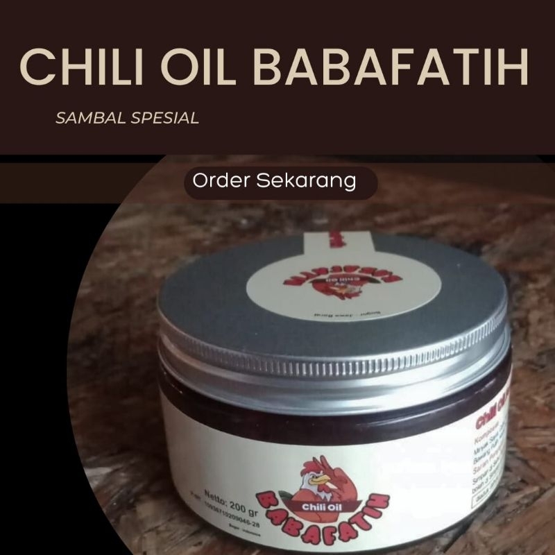 

Sambal ,Chili Oil BabaFatih,minyak cabe,Rasa enak gurih,sudah berizin edar,
