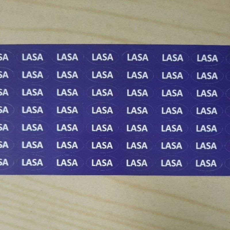 

Stiker Label Lasa Biru Oval