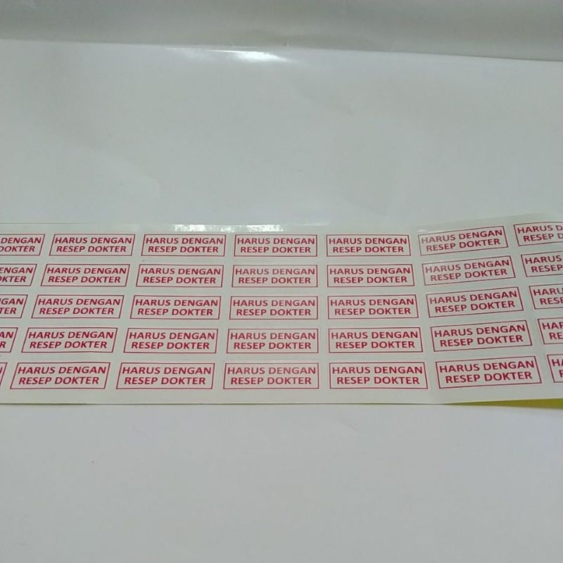 

stiker label harus dengan resep doktor
