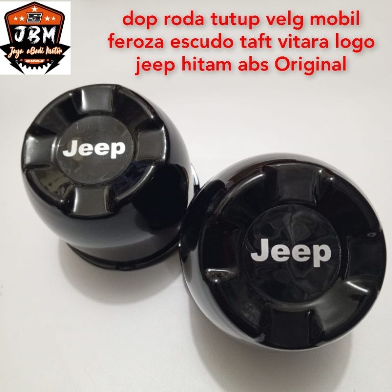 dop roda tutup velg mobil feroza escudo taft vitara logo jeep hitam abs diameter 11,6cm