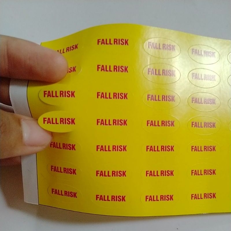 

stiker label fallrisk oval