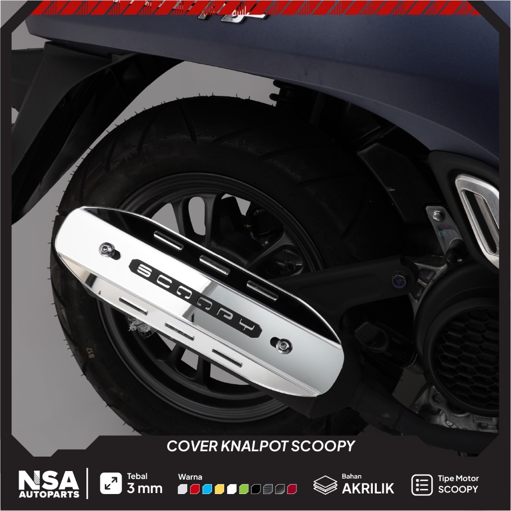COVER KNALPOT SCOOPY NEW OLD 2014 - 2023 TUTUP KNALPOT SCOOPY NEW OLD COVER KNALPOT SCOOPY TAMENG